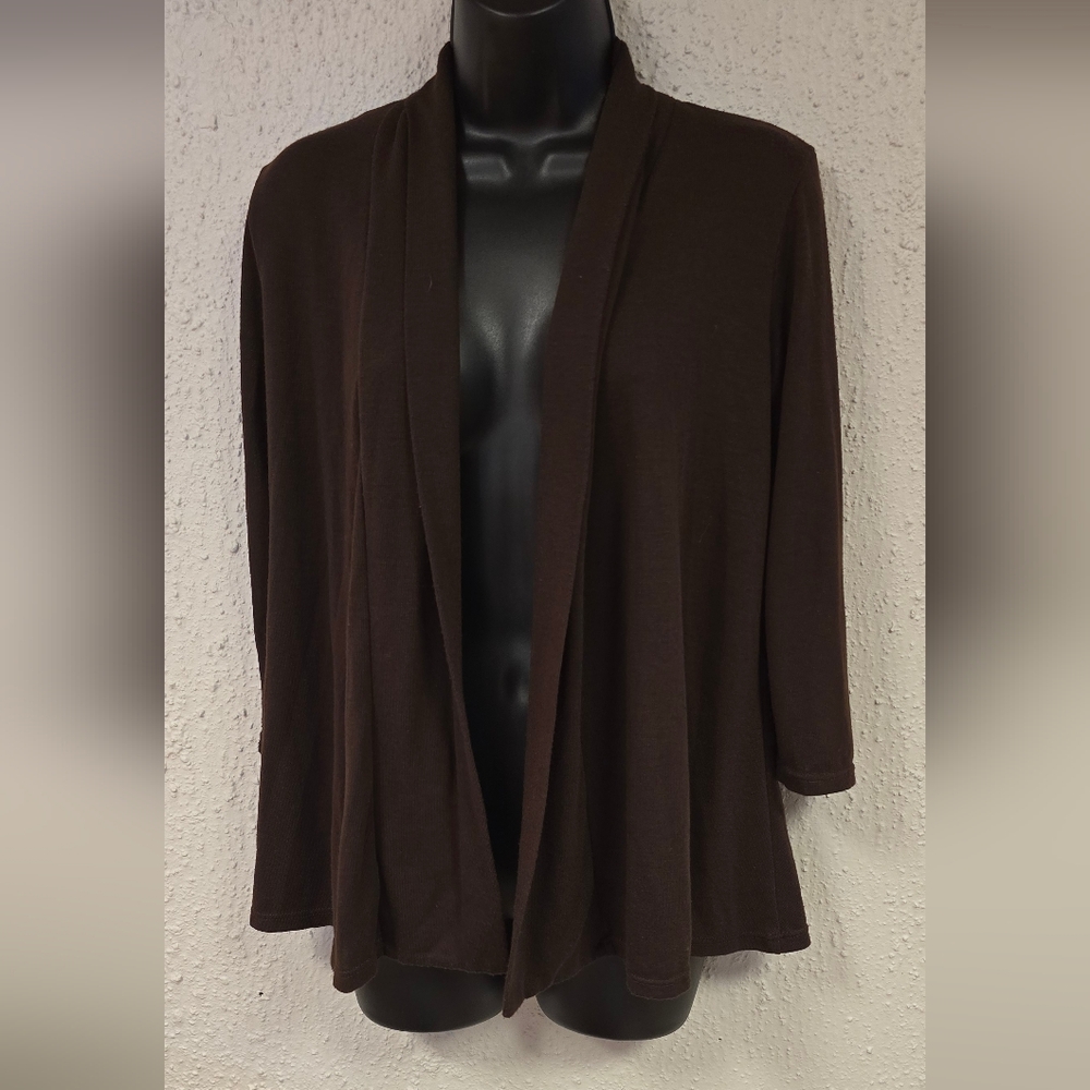 Rachel Dark Brown Open Front Cardigan